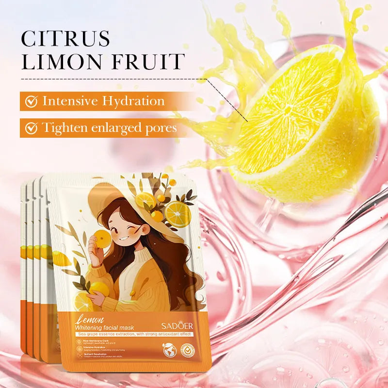 Natural Plant Facial Mask Moisturizing Oil Control Fruit Rose Aloe Avocado Sheet Face Mask Beauty Skin Care