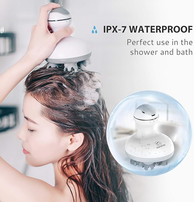 Electric Cordless Hair Scalp Massager with Kneading 84 Massage Nodes, Handheld Portable Head Scratcher Massager for Hair Growth, Deep Clean, Christmas Gifts for Women Men Mom Dad