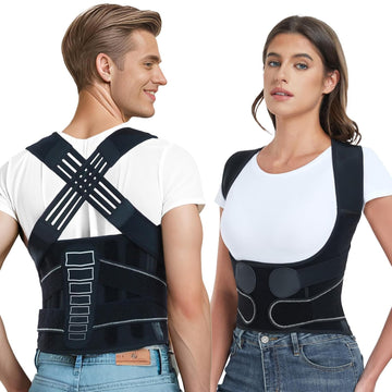 KASTWAVE Back Brace Posture Corrector for Women and Men, Support Waist Lumbar Back Straightener with Spine Vertical Alignment System, Lower Back Pain Relief (M)
