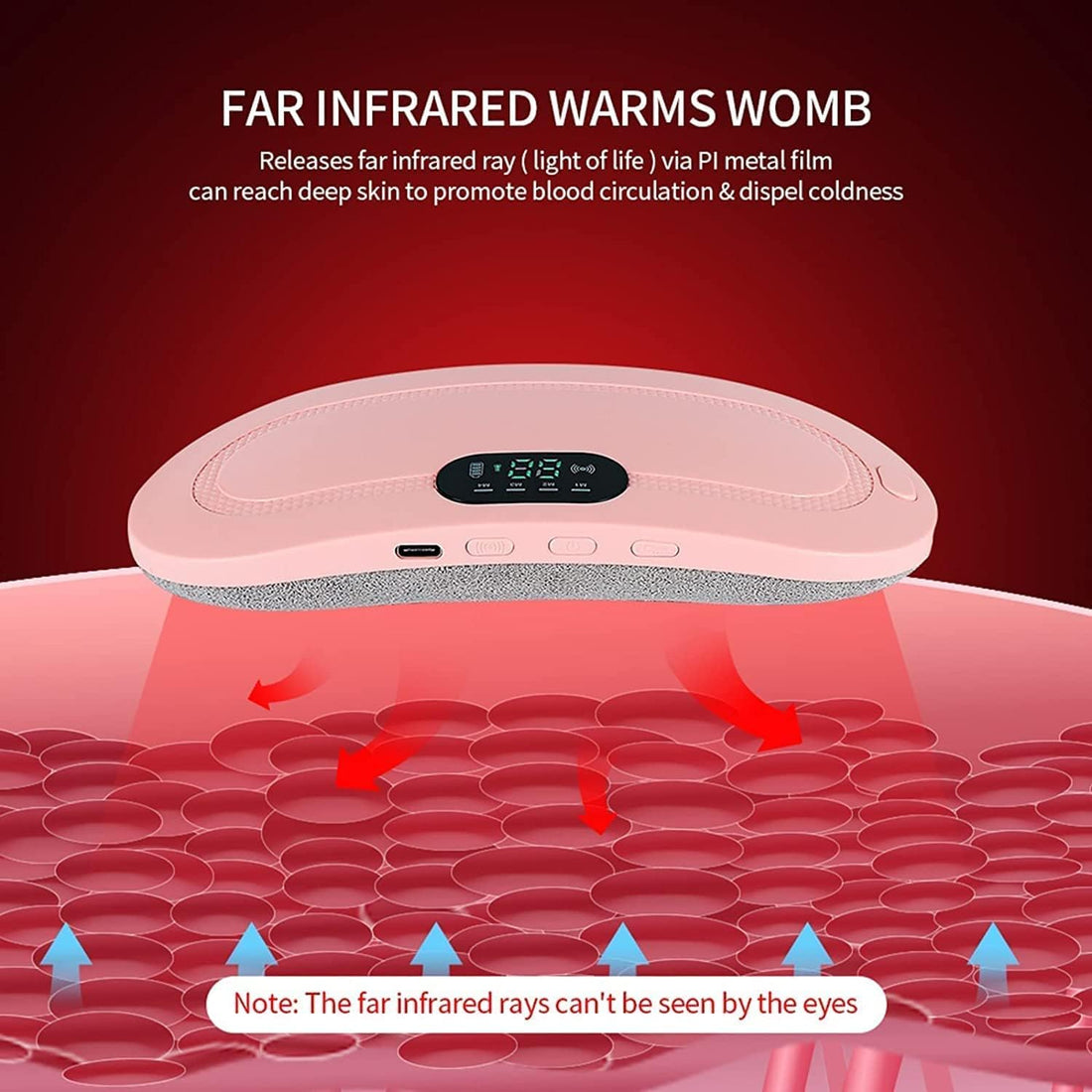 Period Heating Pad, DMG Cordless Electric Heating Belt, Rapid Heating Pad with 3 Heating Levels and 4 Vibrating Massage Modes, Period/Period, Back or Belly Pain Relief for Women or Girls