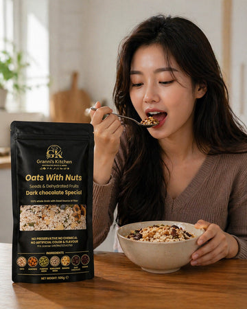 Oats With Nuts – Dark Chocolate Special | High Fiber Healthy Breakfast Mix